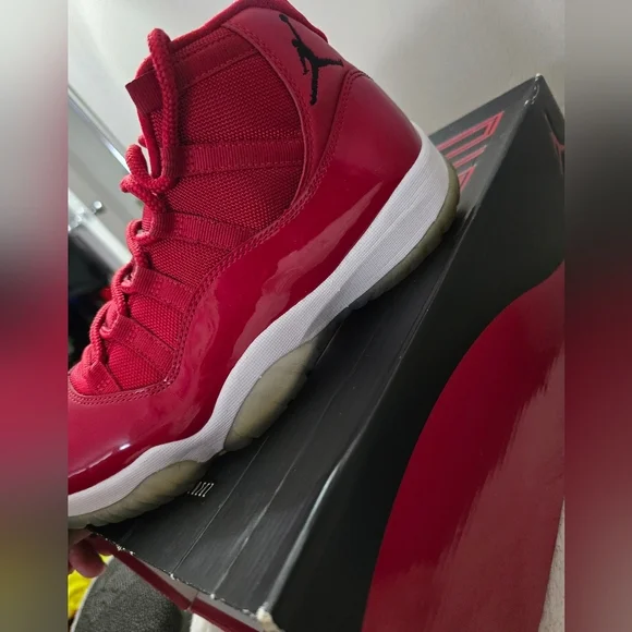 Nike Red and White High-Top Sneakers with Air Cushioning - Picture 4 of 7